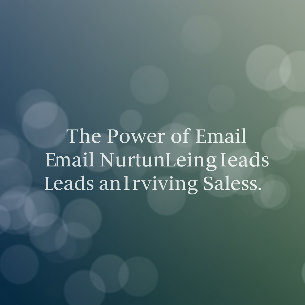The Power of Email: Nurturing Leads and Driving Sales
