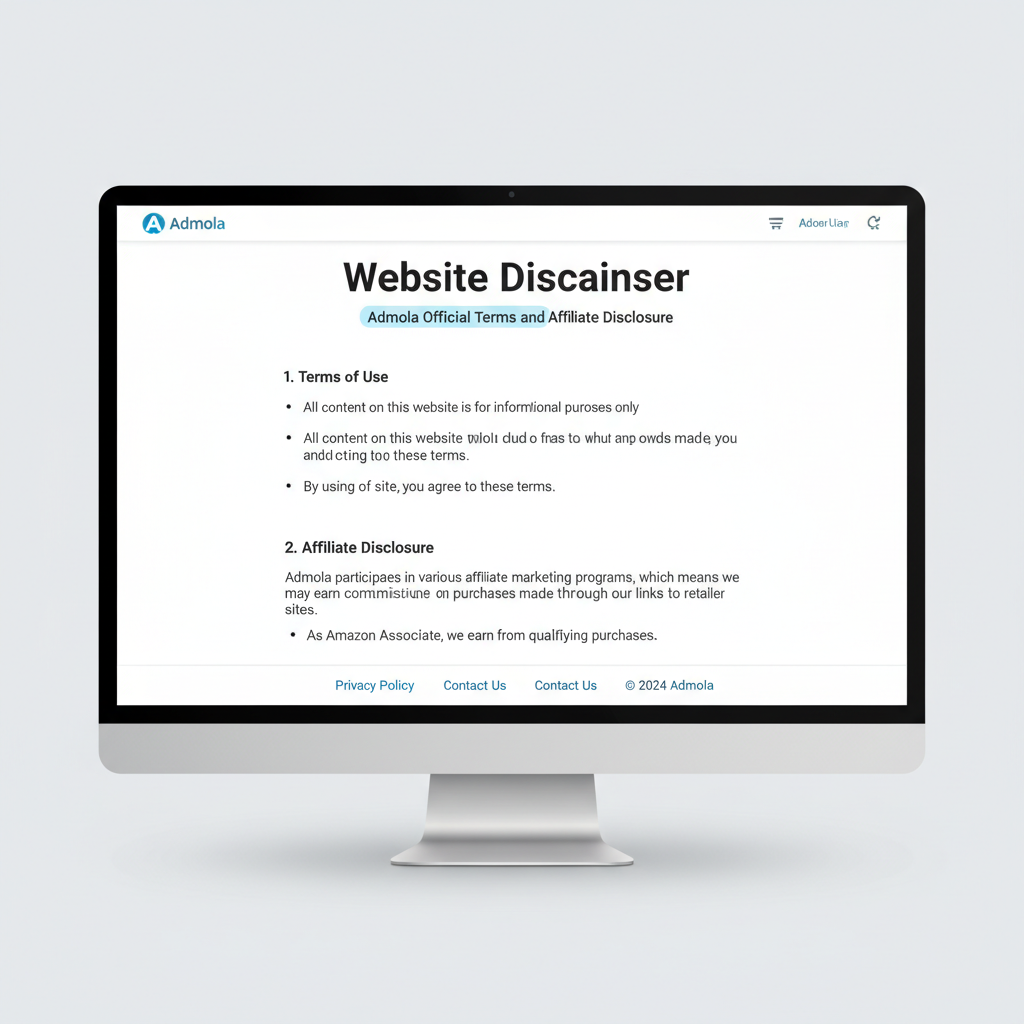 Website Disclaimer - Admola official terms and affiliate disclosure